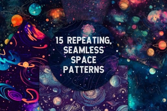 15 Seamless Space Patterns for Creative Projects and Commercial Use