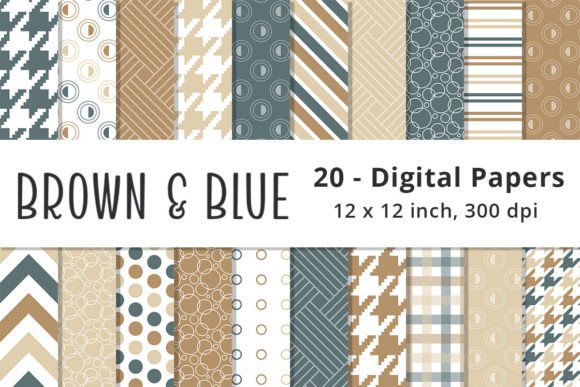 Brown and Blue Digital Paper Patterns for Strategic Creativity and Professional Projects