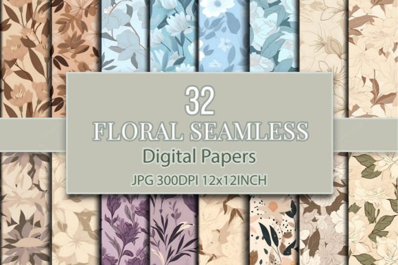 Bundle 34 Seamless Floral Patterns 604: A Versatile Resource for Creative and Commercial Projects