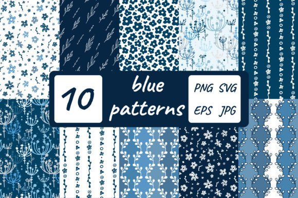 Cold Blue Patterns and Floral Designs: A Cool and Stylish Addition to Your Space