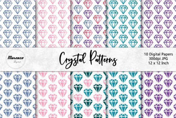 Crystal Patterns - 10 Digital Papers: Elevating Creativity with Natural Mineral-Inspired Design