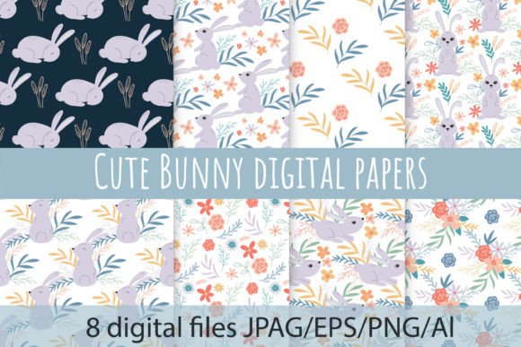 Cute Bunny Seamless Patterns: A Versatile Digital Design Collection for Creatives