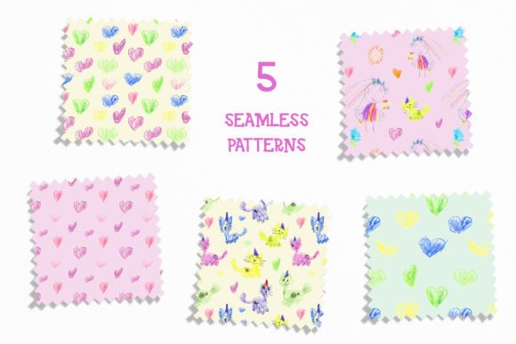 Cute Kids’ Crayons Seamless Patterns PNG: A Creative Resource for Designers and Artists
