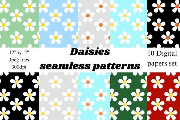 Daisy Flower Patterns Digital Papers Set: A Versatile Tool for Creative Projects