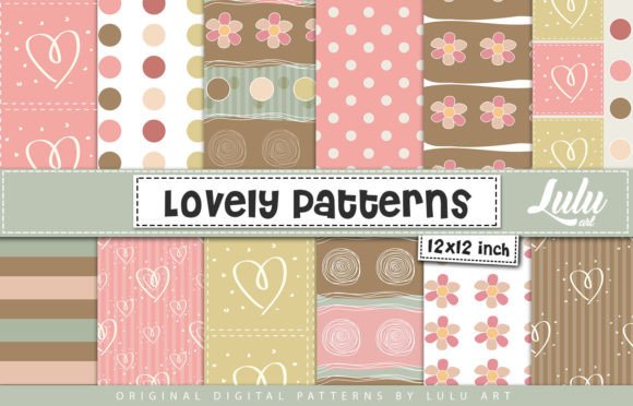 Discover the Beauty of Lovely Patterns with 12 Digital Paper Sheets