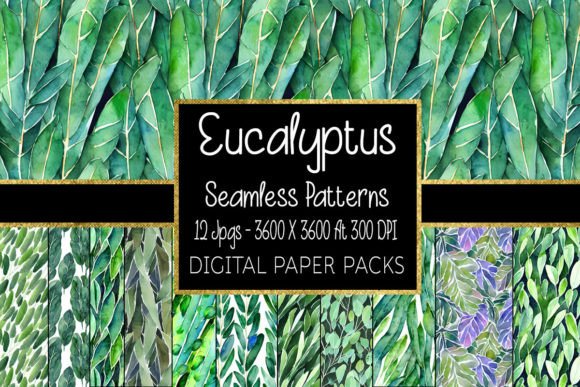 Eucalyptus Leaf Seamless Patterns