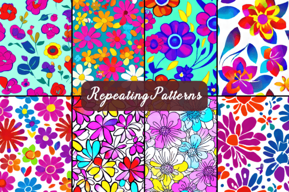 Flowers Art Seamless Patterns
