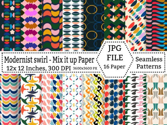 Modernist Swirl - Mix It Up Set Patterns: A Versatile Design Solution for Creative Projects