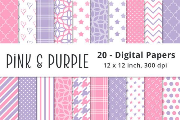 Pink and Purple Digital Paper Patterns: A Versatile Tool for Creative Projects
