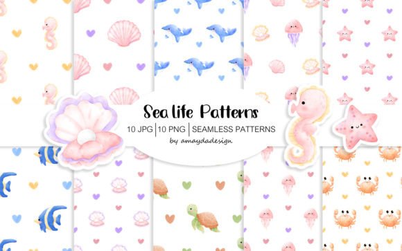 Sea Life Digital Paper Seamless Patterns: A Versatile Tool for Creative Projects