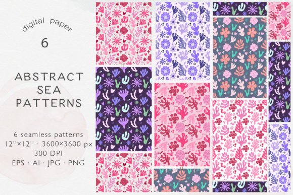 Sea Seamless Patterns. Abstract Patterns