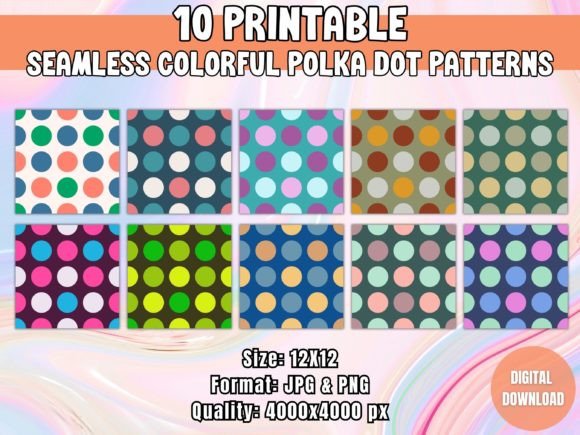 Seamless Colorful Polka Dot Patterns: A Versatile Design Resource for Creative Projects
