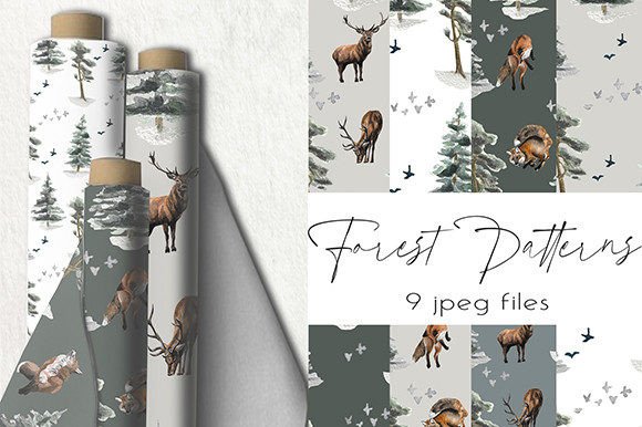 Seamless Patterns for Nature Lovers: Forest, Deer, and More