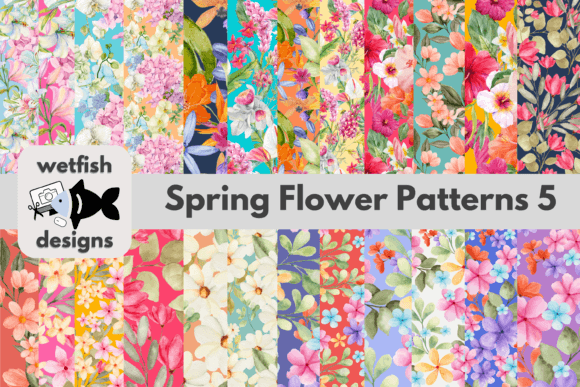 Spring Seamless Flower Patterns 5: A Versatile Design Resource for Creative Projects