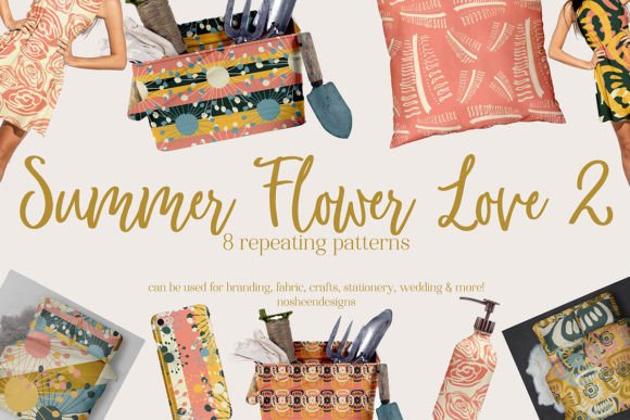 Summer Flower Love 2 Repeating Patterns: A Creative Resource for Designers and Crafters