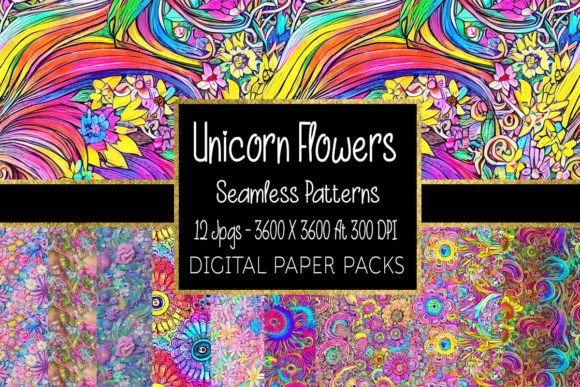 Unicorn Flowers Seamless Patterns: A Digital Designer’s Essential Resource