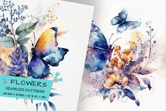 Watercolor Painting of Flowers Patterns for Creative Projects