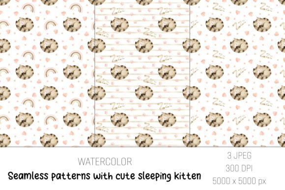 Watercolor Seamless Patterns with Cats: A Versatile Design Asset for Modern Creatives